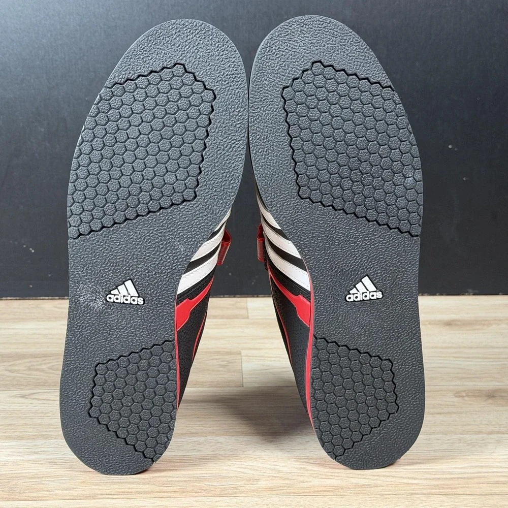 Adidas Powerlift 2 Shoes Men Size 11 Black Red Training Weightlifting Gym Q33821